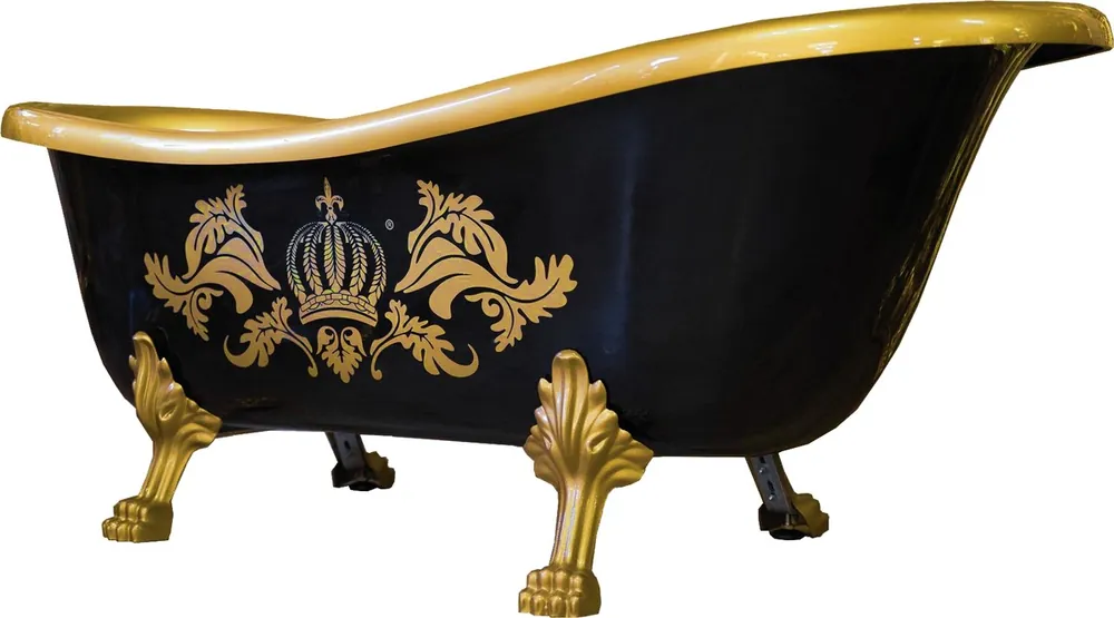 Pompöös by Casa Padrino bagno di lusso luxurious freestanding da Harald Glööckler nero / oro / oro 1695mm con piedi d'oro leone Angebot