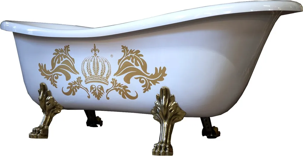 Super-Preis Pompöös da bagno di lusso Casa Padrino Deluxe staccati da Harald Glööckler bianco / oro / 1.470 millimetri bianco con piedi leone d'oro