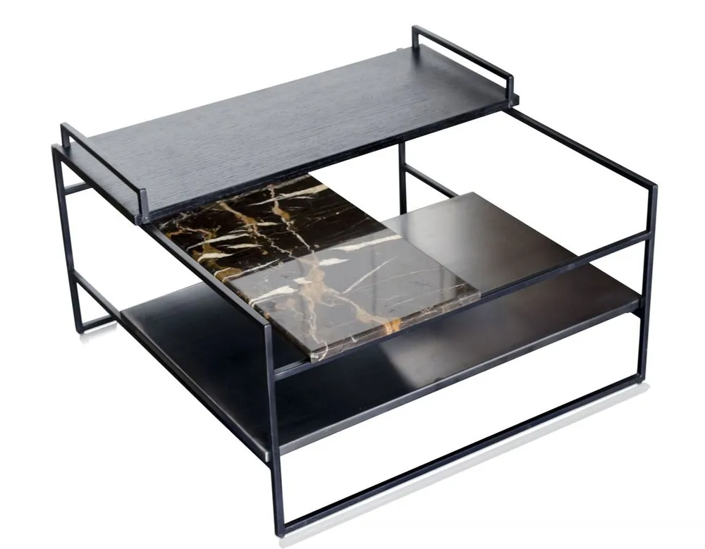 Casa Padrino tavolo basso di lusso nero 60 x 60 x H. 36,5 cm - Tavolino da Salotto Design Markenware