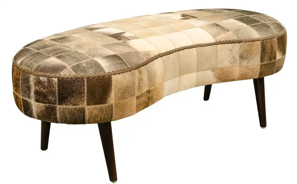Casa Padrino panca di lusso con pelle di mucca 130 x 60 x H. 50 cm - Mobili di Design Preis Gesenkt