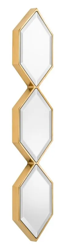 Echt Casa Padrino specchio da parete design oro 25 x H. 110 cm - Lussuoso Specchio da Salotto
