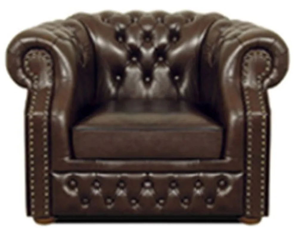Rabatt Casa Padrino poltrona in vera pelle marrone scuro 120 x 90 x H. 80 cm - Poltrona Chesterfield