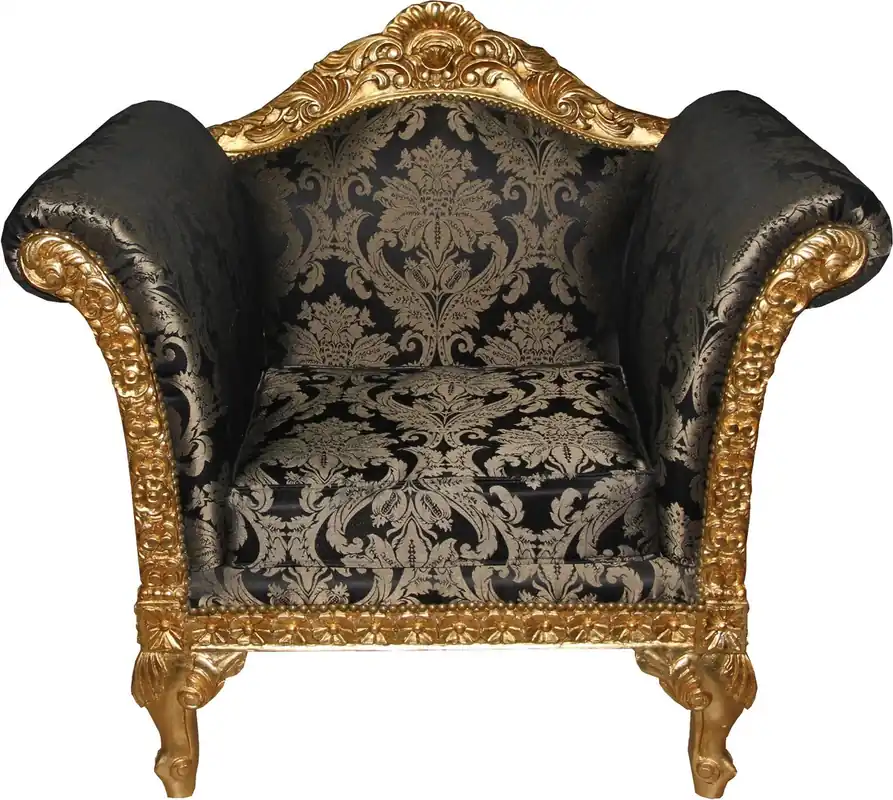 Beliebt Sedia da salotto barocca Casa Padrino Modello nero / Mobili d'epoca in stile antico - Poltrona da salotto Club Furniture - Edizione limitata