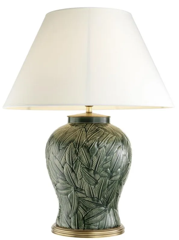 Knallerangebot Casa Padrino lampada da tavolo di lusso ceramica verde / ottone anticato - Mobili per Soggiorno