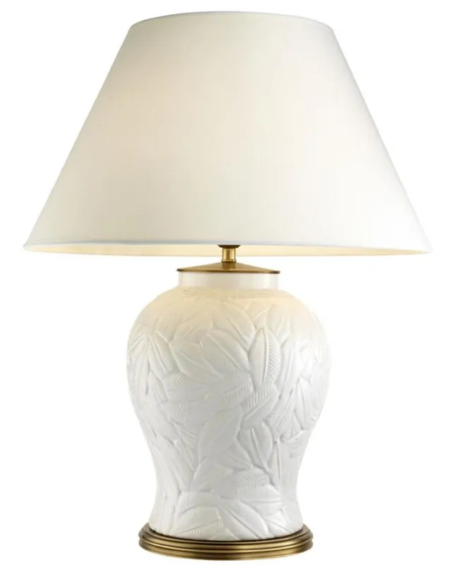 Direkt Vom Hersteller Casa Padrino lampada da tavolo di lusso ceramica bianco / ottone anticato - Mobili per Soggiorno