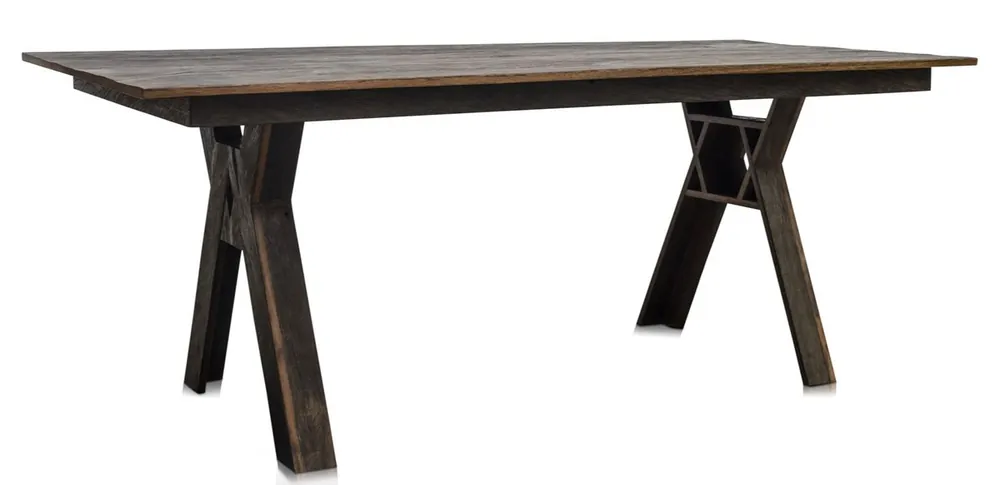 Markenware Casa Padrino tavolo da pranzo in legno di rovere di lusso marrone scuro - Qualità di Lusso