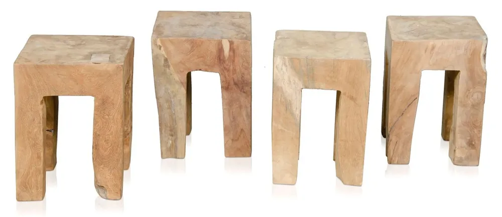 Saisonangebot Casa Padrino tavolino da salotto colori naturali 31 x 31 x H. 40 cm - Collezione di Lusso