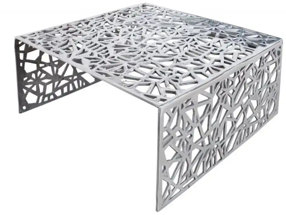 Tavolino da caffè Art Deco di Casa Padrino metallo argentato 60 x 60 x A. 32 cm - Tavolo Art Nouveau Günstig