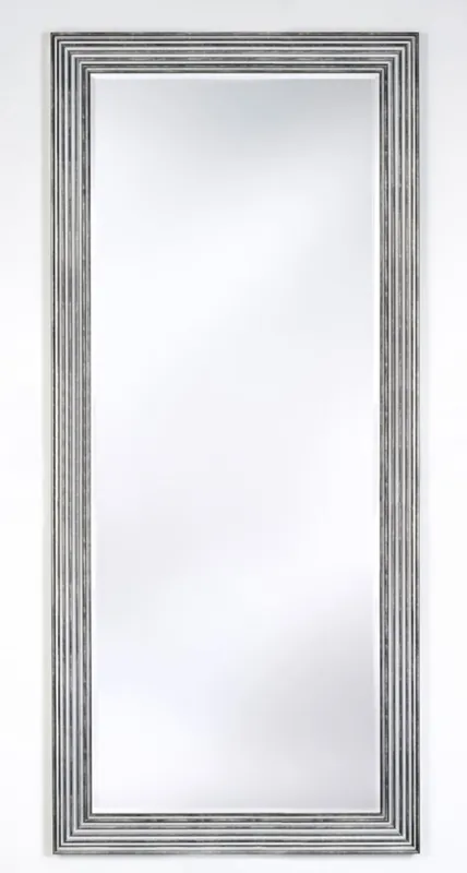 Echt Casa Padrino specchio soggiorno lusso argento / nero 87 x H. 187 cm - Accessori Soggiorno