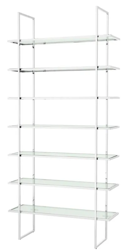 Casa Padrino armadio scaffale di lusso argento 120,5 x 40 x H. 253 cm - Arredamento di Lusso Sichere Zahlung