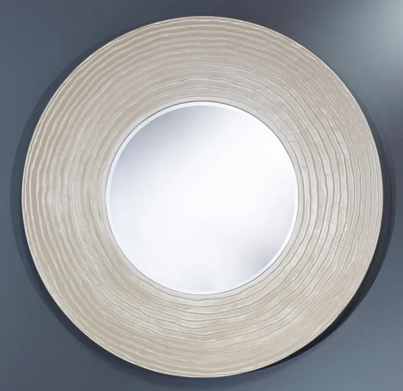 Geprüft Casa Padrino specchio da parete per soggiorno bianco perla Ø 109 cm - Accessori per Soggiorno di Lusso