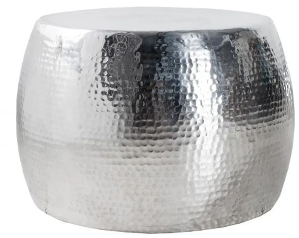 Tavolino da salotto di lusso Casa Padrino in alluminio da 60 cm argento - tavolo da salotto del salotto - unico nel suo genere Highlight