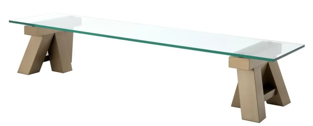 Preisreduziert Casa Padrino tavolino da salotto di lusso in ottone 190 x 45 x H. 36 cm - Tavolo da Salotto
