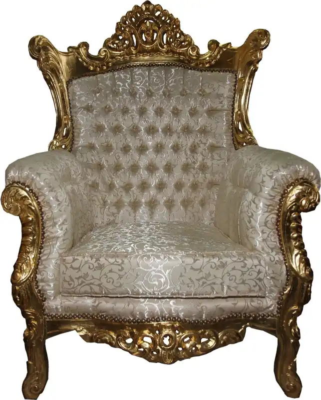 Casa Padrino Poltrona barocca "Al Capone" Mod3 Mobili crema / oro - Stile antico - Edizione limitata Expressversand