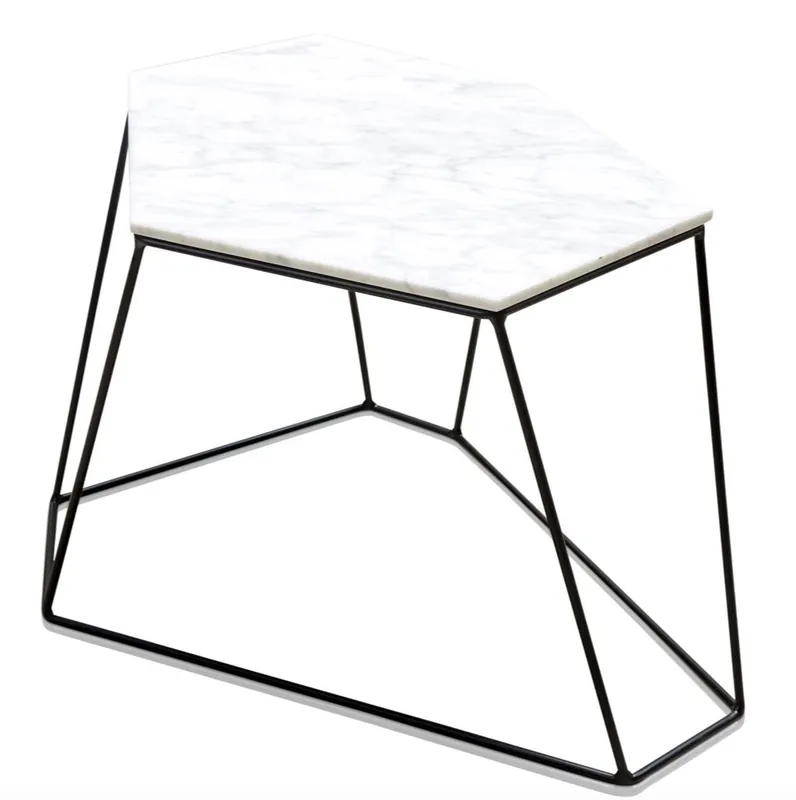 Jetzt Kaufen Casa Padrino tavolino di design bianco / nero 64 x 48 x H. 40 cm - Tavolino di Lusso con Piano in Marmo
