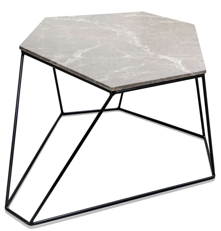 Casa Padrino tavolino di design grigio / nero 75 x 58 x H. 35 cm - Tavolino di Lusso con Piano in Marmo Direkt Vom Hersteller