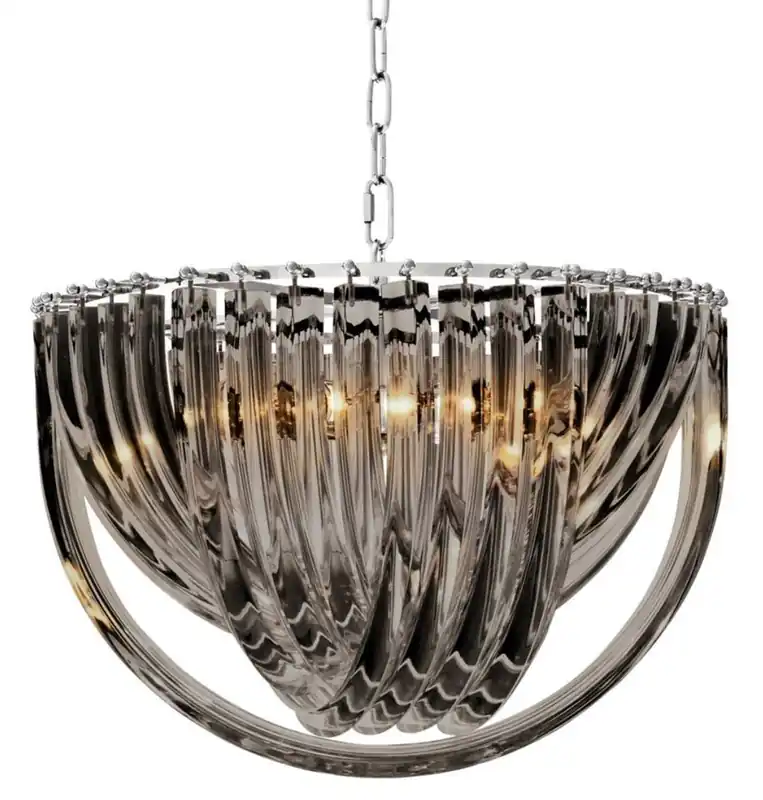 Versand Am Gleichen Tag Casa Padrino lampadario di lusso nero Ø 50 x H. 33 cm - Collezione di Lusso