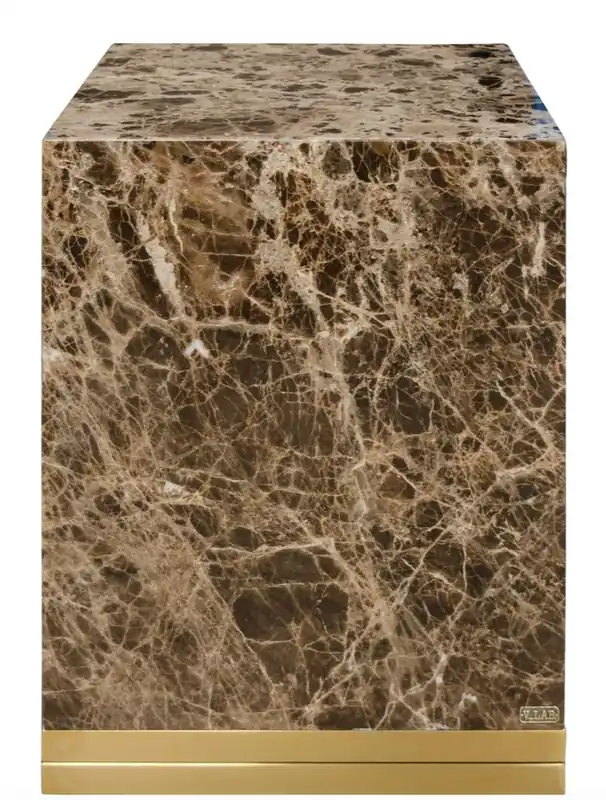 Casa Padrino tavolino con marmo nero grigio e piedistallo d'oro 40 x 40 x H. 50 cm - Deco Salotto di Lusso Schnäppchen