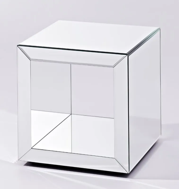 Expressversand Casa Padrino vetro specchiato tavolino di lusso in cubo design 46 x 46 x H. 48 cm - Salotto di Design