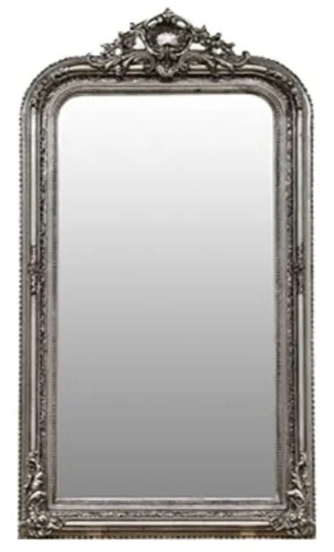 Garantierte Lieferung Casa Padrino specchio barocco argento 86 x H. 155 cm - Mobili Soggiorno in Stile Barocco