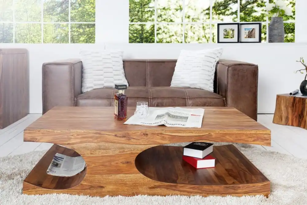 Solange Der Vorrat Reicht Tavolino da salotto in legno massello di design Casa Padrino nature B120 x H40 x P70 cm - tavolo da salotto