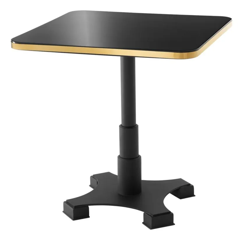 Begrenztes Angebot Casa Padrino tavolo da pranzo di lusso nero / ottone 74 x 74 x H. 75,5 cm - Mobili da Pranzo di Lusso