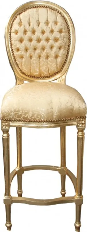 Jetzt Bestellen Casa Padrino Barocco Bar Chair Gold pattern / Oro - seggiolone sgabello sgabello - Mobili Club