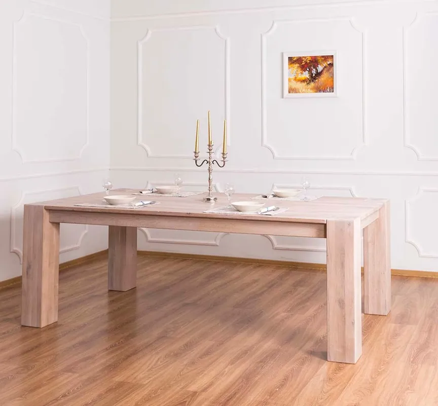 Casa Padrino tavolo da pranzo in legno massello colori naturali 220 x 90 x H. 78 cm - Qualità di Lusso Knallerangebot