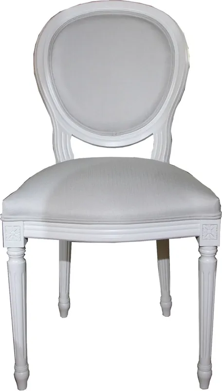 Sedia da pranzo in stile barocco di lusso Casa Padrino Bianco / Bianco - Qualità di lusso Sichere Zahlung
