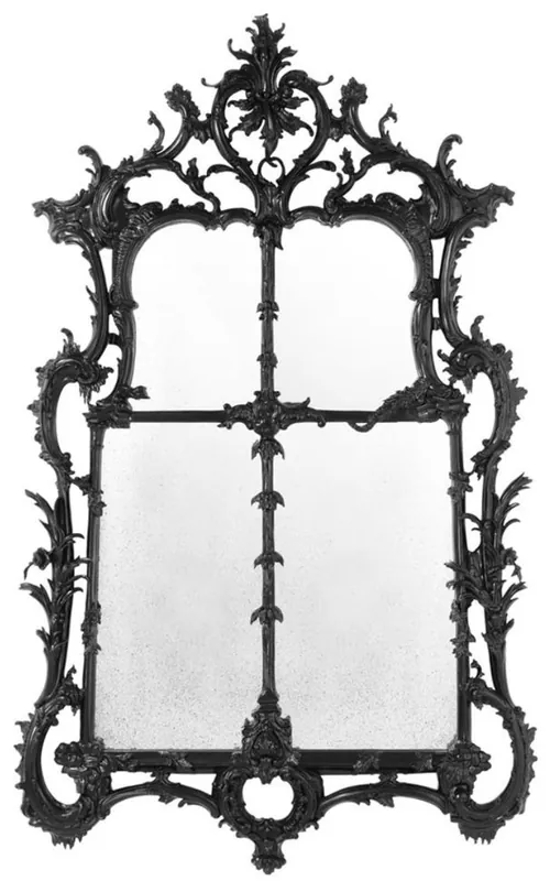 Casa Padrino specchio da parete per soggiorno in stile barocco di lusso nero 102 x H. 174 cm - Edizione Limitata Bestseller