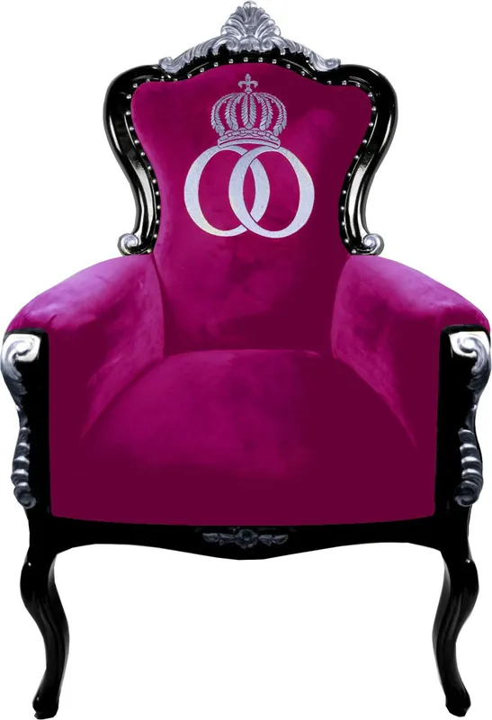 Preiswert Pompöös di Casa Padrino lusso poltrona barocca Bergere pink / nero / argento - Poltrona pompöös barocco progettato da Harald Glööckler