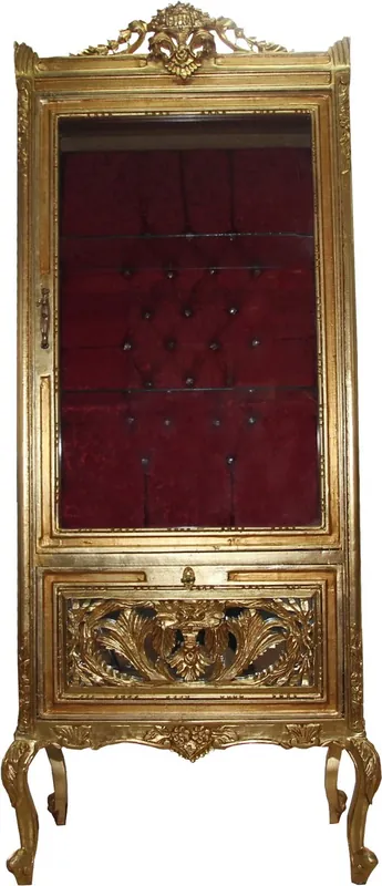 Vetrina Barocco Casa Padrino Oro / Bordeaux - Vetrina - Armadio Vetrina soggiorno - Sguardo antico Neuheit
