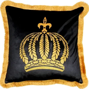 Abverkauf Cuscino decorativo cuscino di lusso Harald Glööckler di Pompöös di Casa Padrino Corona nera / oro con strass