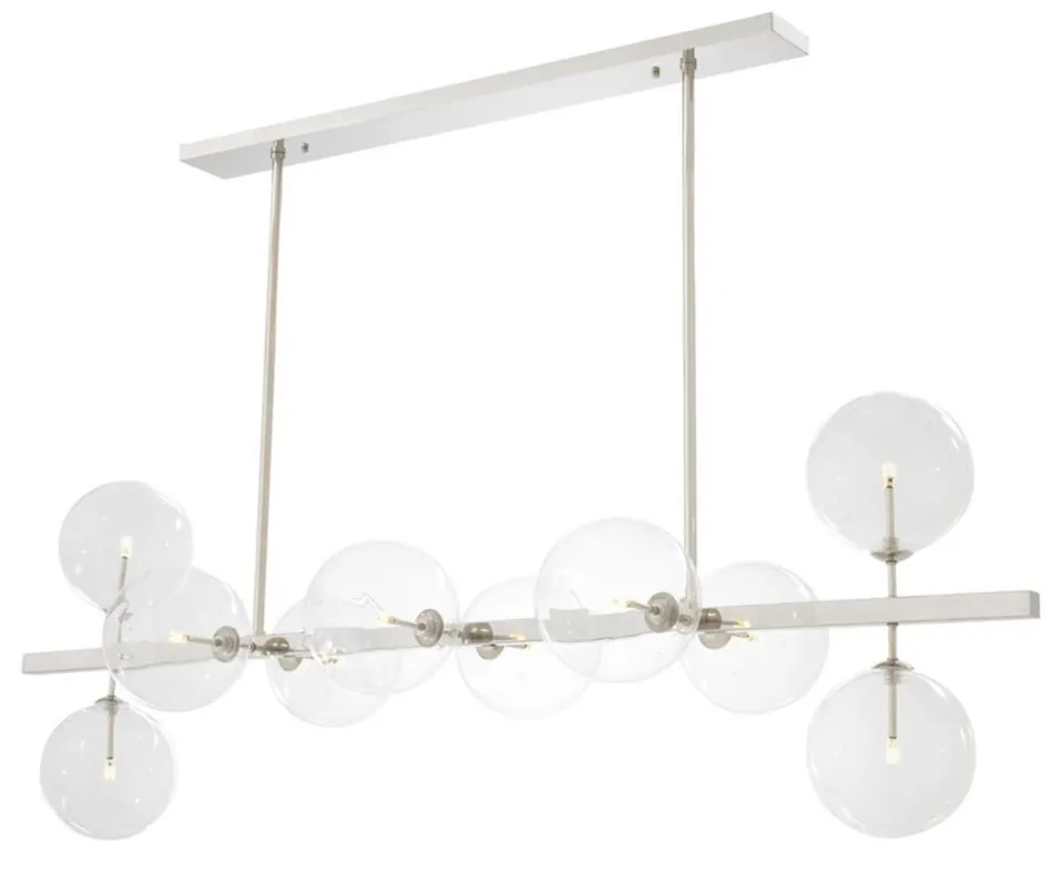 Casa Padrino lampadario LED di lusso argento 160 x 52 x H. 53 cm - Arredamento Ristorante Hotel Sale