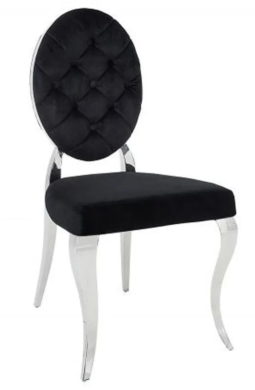 Top-Seller Sedia da pranzo design di design Padrino nera / argento senza braccioli - sedia di design
