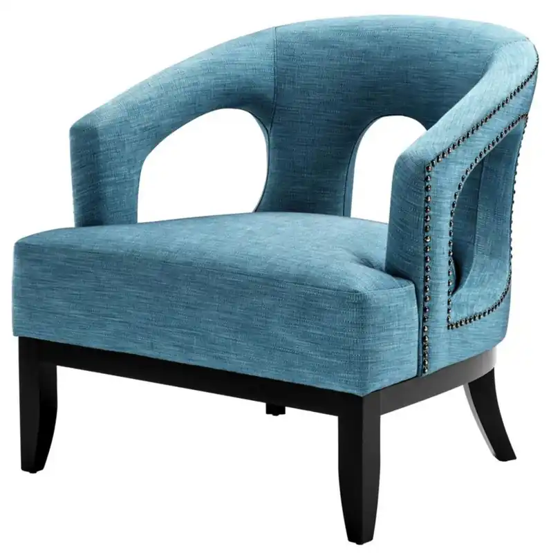 Zertifiziert Casa Padrino poltrona per soggiorno turchese / nero 80 x 76 x H. 79 cm - Soggiorno Lussuoso