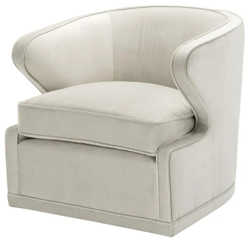 Direktkauf Casa Padrino poltrona da salotto / poltrona girevole grigio chiaro 75 x 80 x H. 73 cm - Mobili da Soggiorno di Lusso