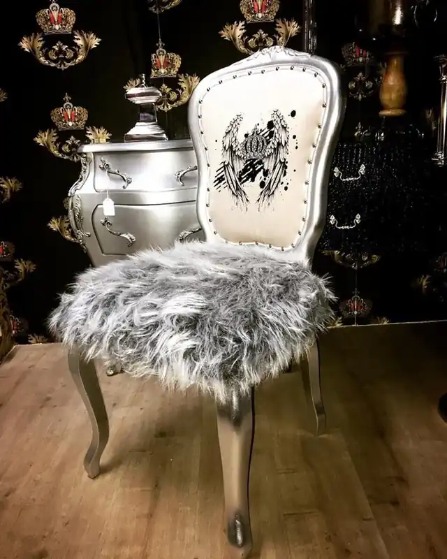 Bestpreis Straordinaria poltrona da barocco di lusso in stile leopardo con corona scintillante