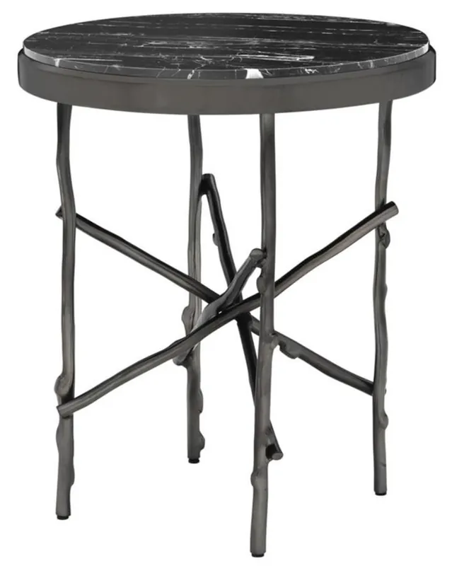 Casa Padrino tavolino di lusso bronzo / nero Ø 50,5 x H. 58,5 cm - Arredamento di Lusso Schneller Versand