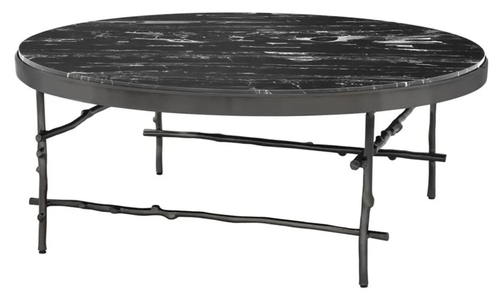 Top-Preis Casa Padrino tavolino da salotto di lusso bronzo / nero Ø 100 x H. 39 cm - Arredamento di Lusso