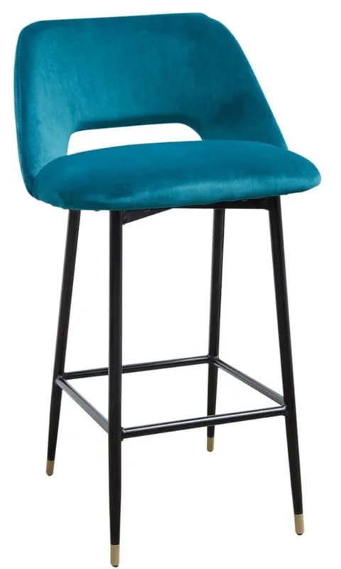 Casa Padrino sgabello da bar di lusso turchese / nero 55 x 58 x H. 97 cm - Mobili da Bar di Lusso Preiswert