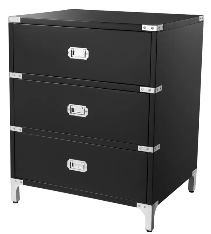 Preiswert Casa Padrino tavolino di lusso con 3 cassetti nero 71 x 40,5 x H. 74 cm - Mobili per Soggiorno