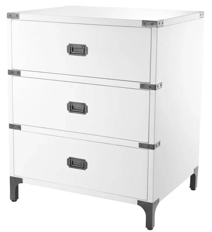 Casa Padrino tavolino di lusso con 3 cassetti bianco 71 x 40,5 x H. 74 cm - Mobili per Soggiorno Abverkauf