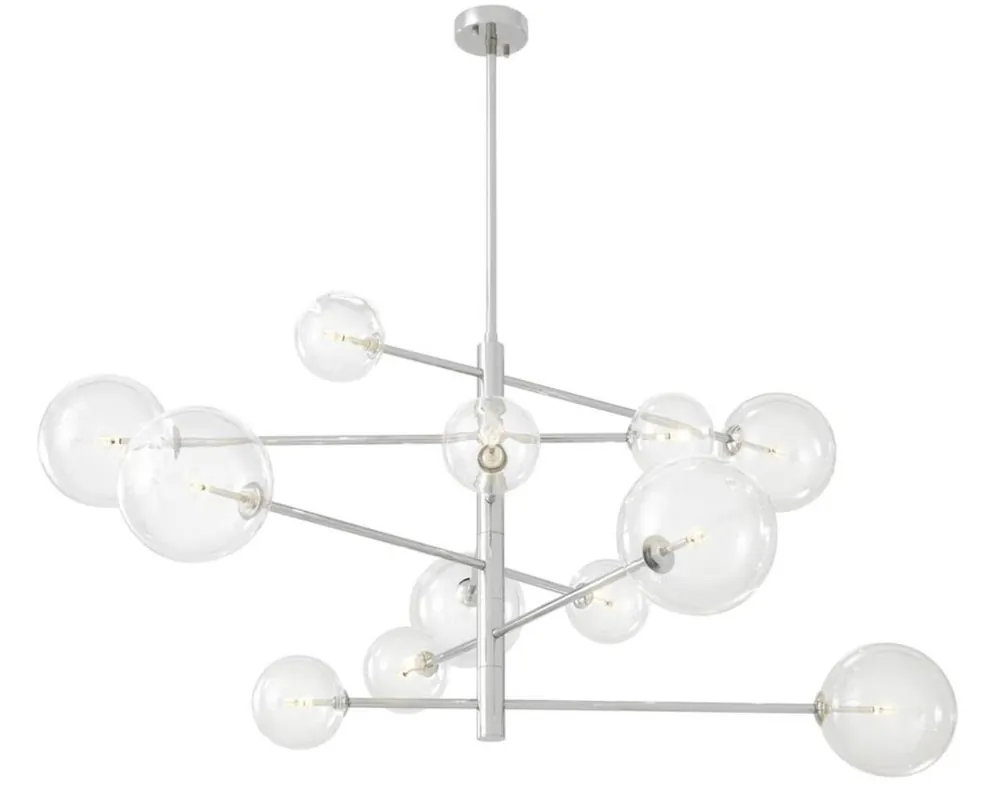 Markenprodukt Casa Padrino lampadario alogeno di lusso argento Ø 130 x H. 67 cm - Qualità di Lusso