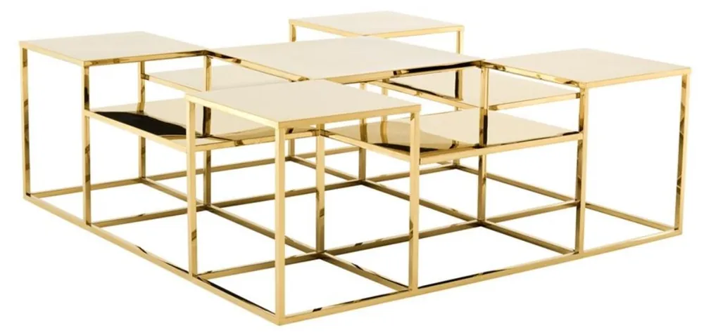 Direkt Vom Hersteller Casa Padrino tavolino da caffè di lusso oro 120 x 120 x H. 42 cm - Lussuoso Arredo Soggiorno