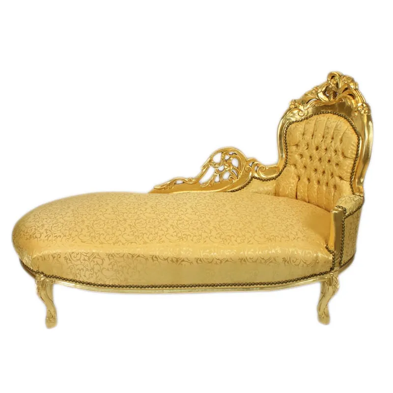 Direktkauf Casa Padrino Chaise Longue in stile barocco Oro / Oro - Mobili barocchi - Chaise longue