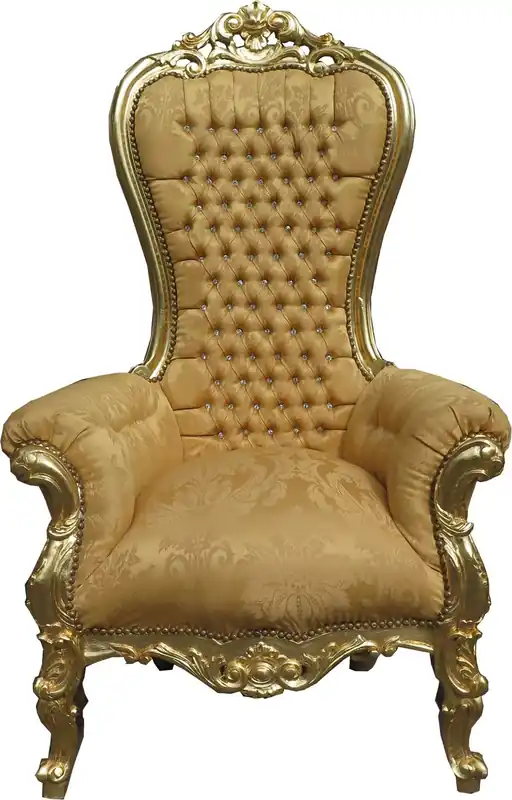 Abverkauf Poltrona Trono barocca Casa Padrino Majestic Modello oro medio / Mod2 oro con strass Bling Bling - Poltrona gigante - Trono Chair Tron