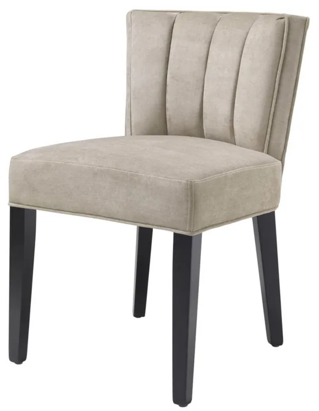 Casa Padrino sedia da pranzo di lusso greige / nero 51 x 62 x H. 82 cm - Arredamento di Lusso per la Sala da Pranzo Aktuell