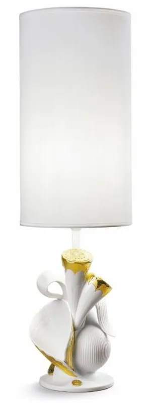 Saisonangebot Lampada da tavolo di lusso Casa Padrino porcellana bianca / oro H53 x 17 cm - lampada da tavolo di lusso