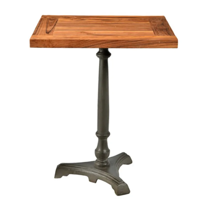 Tavolino / comodino di lusso Casa Padrino Art Nouveau in legno di teak / ferro 60 x 60 x H74 cm Mod2 - Mobili da caffetteria ristorante Markenprodukt